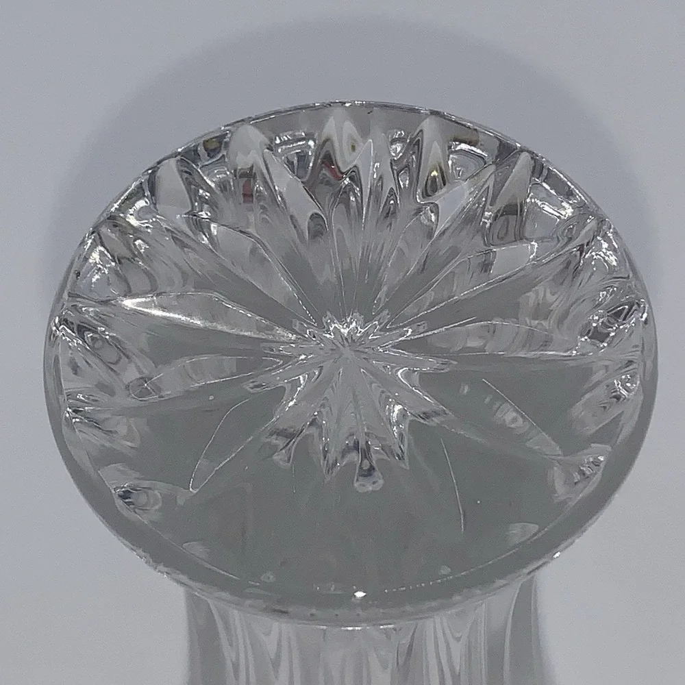 Oneida Germany Southern Garden Lead Crystal Frosted Rose Band Flower Bud Vase 7